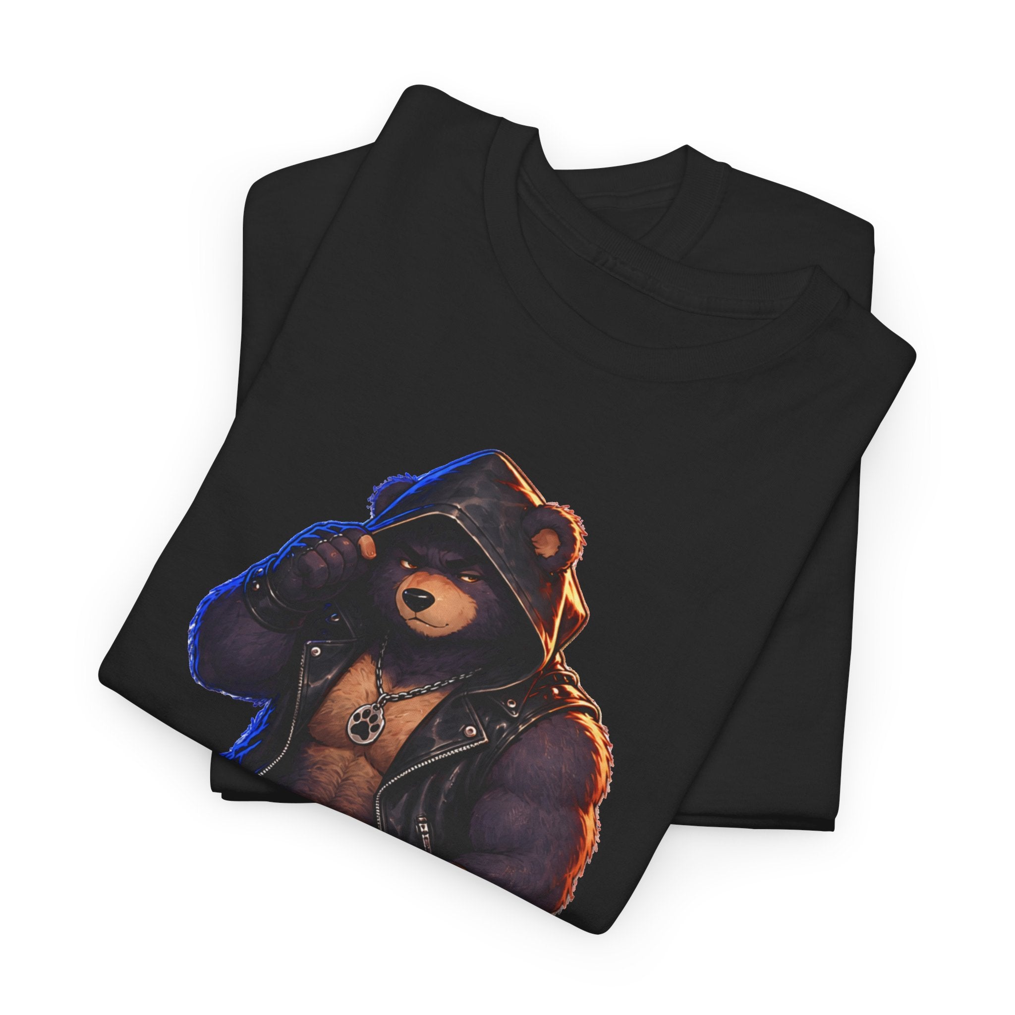 Leather Jacket Bear Graphic Tee — Edgy Urban Streetwear T-Shirt Furry shirt