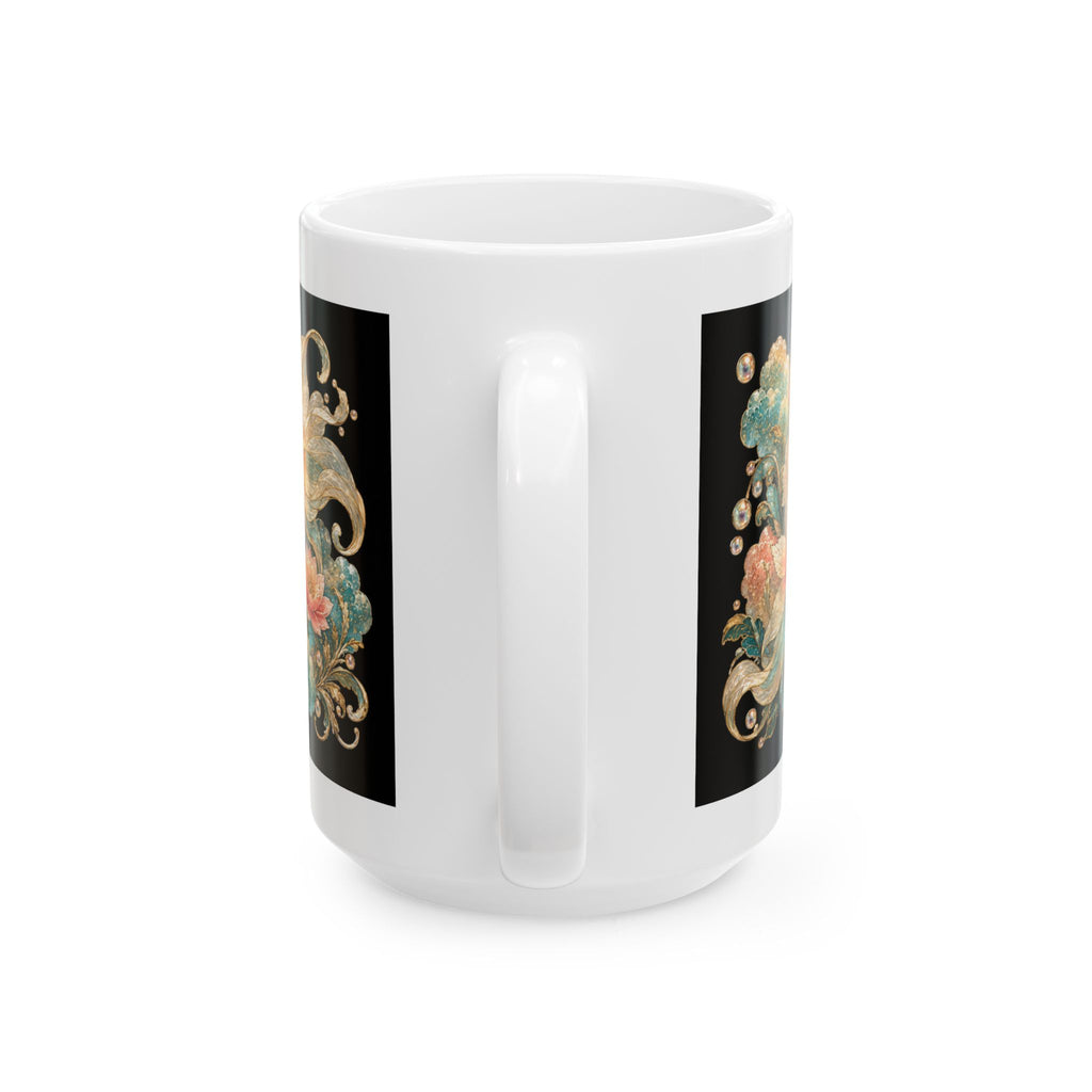 Ceramic Mug — "Little Fish, Big Personality" Decorative Koi Mug