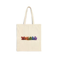 Rainbow Cats Cotton Tote Bag — Colorful Cat Line Art Canvas Shopper
