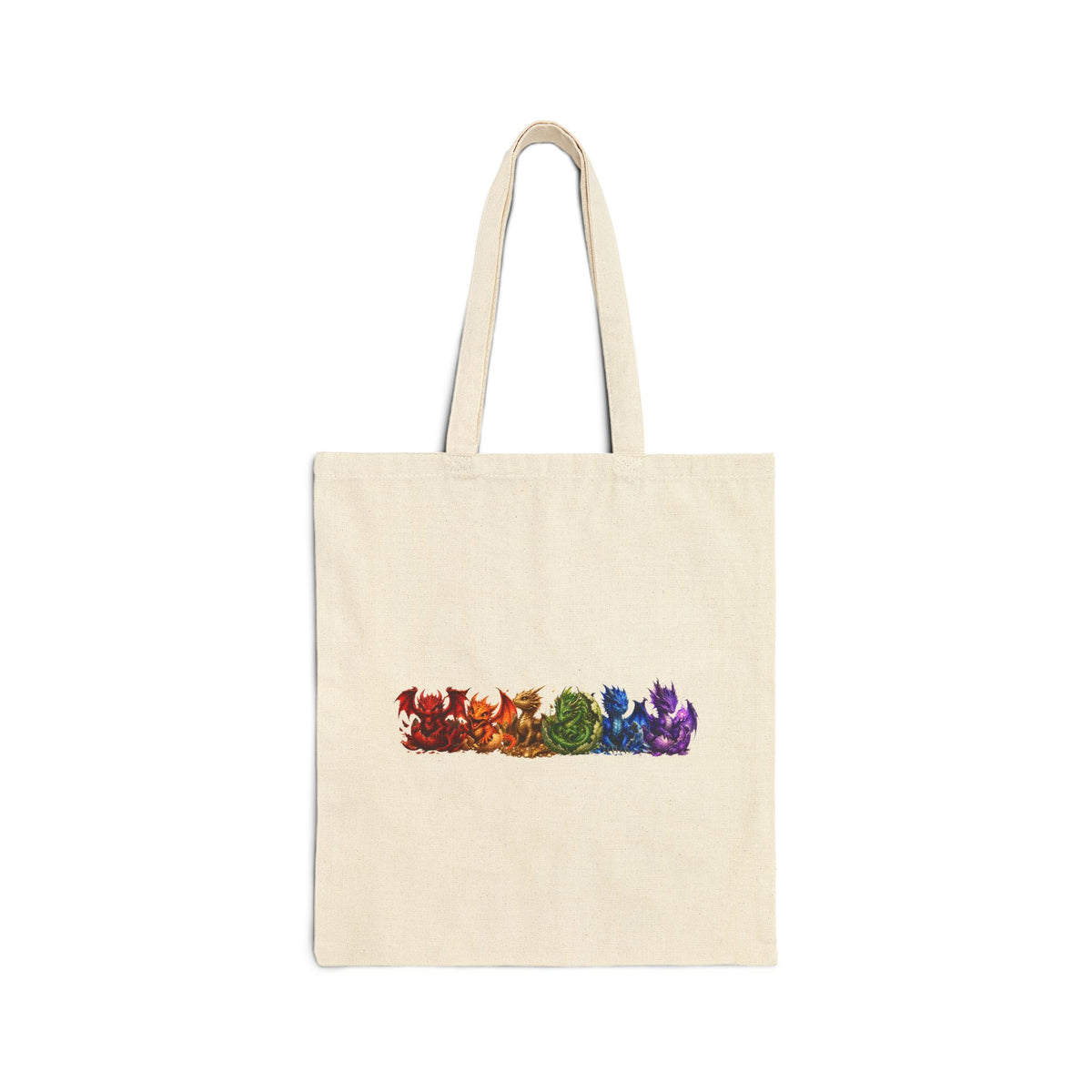 Rainbow Cats Cotton Tote Bag — Colorful Cat Line Art Canvas Shopper
