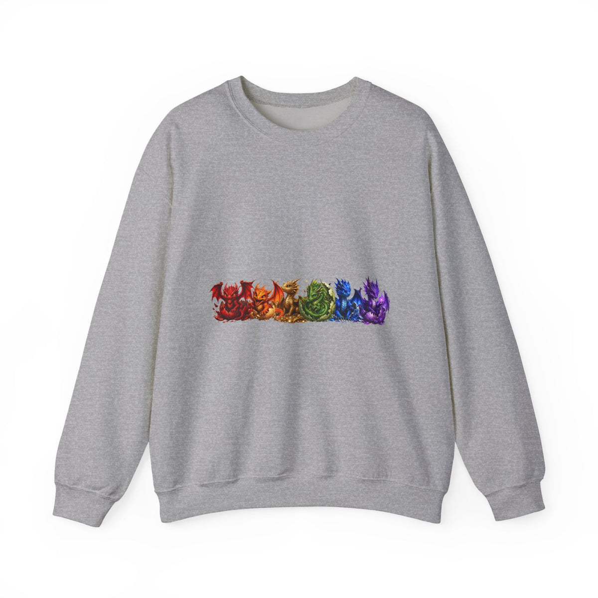 Rainbow Cat Crewneck Sweatshirt — Colorful Pride Cat Line Graphic