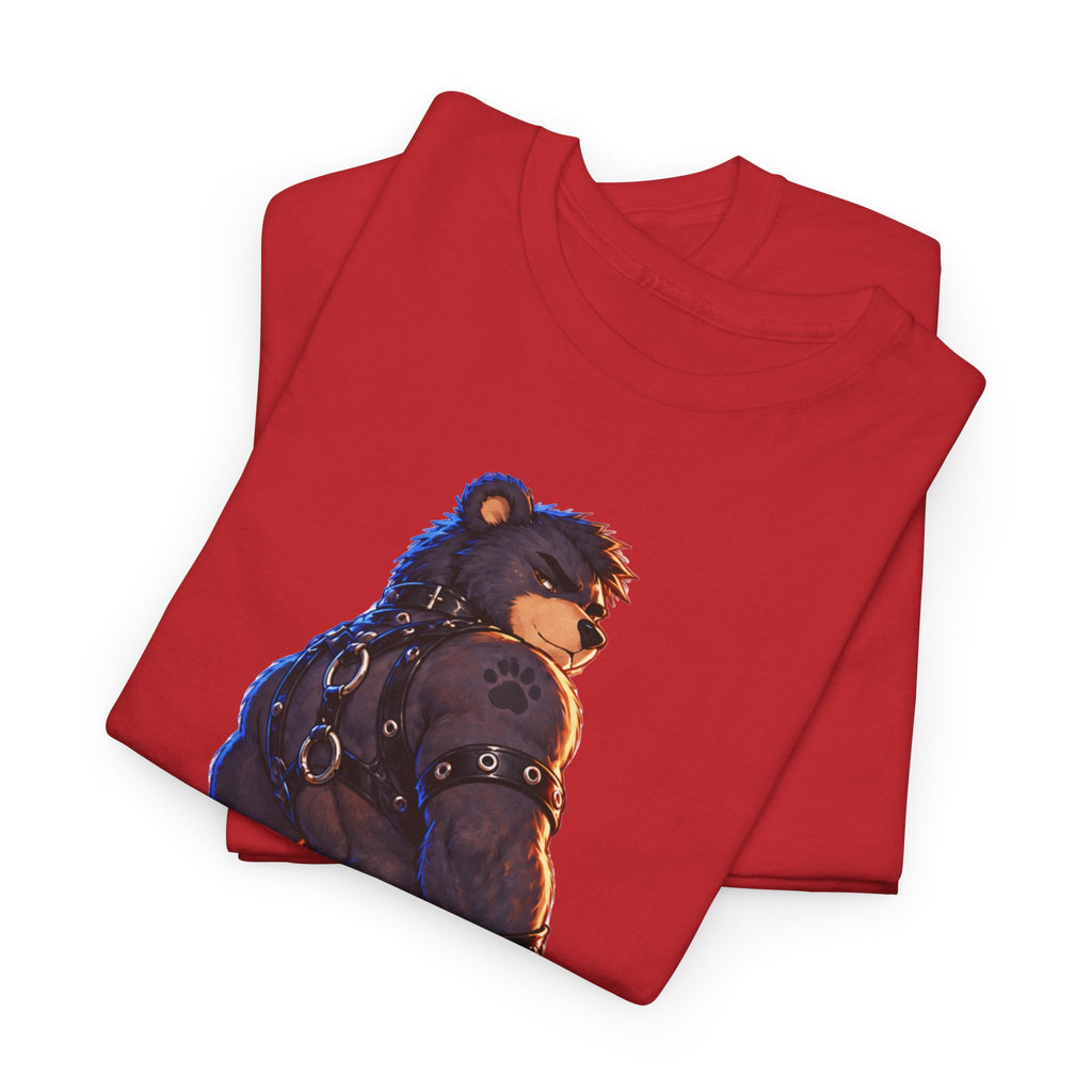 Bear Biker Graphic Tee — Retro Leather Jacket Motorcycle Bear T‑Shirt Furry fun