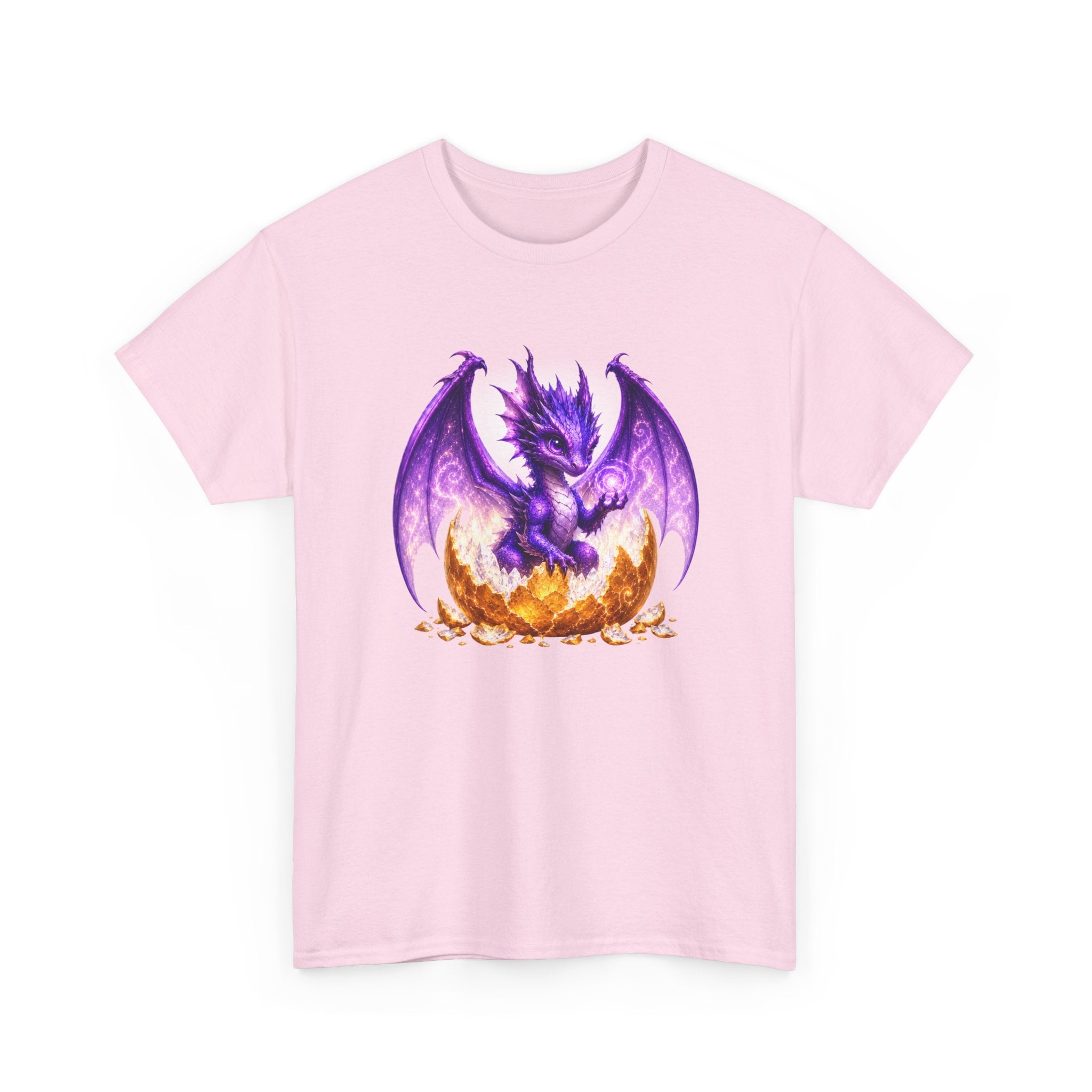 Purple Dragon Hatching Tee — Fantasy Baby Dragon T-Shirt
