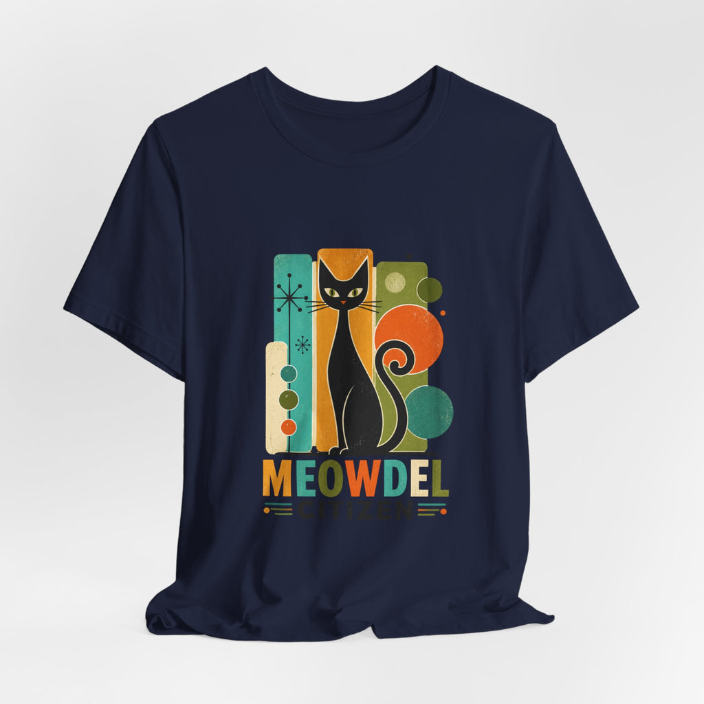 Meowdel Citizen Cat T-Shirt — Retro Mid-Century Cat Graphic Tee