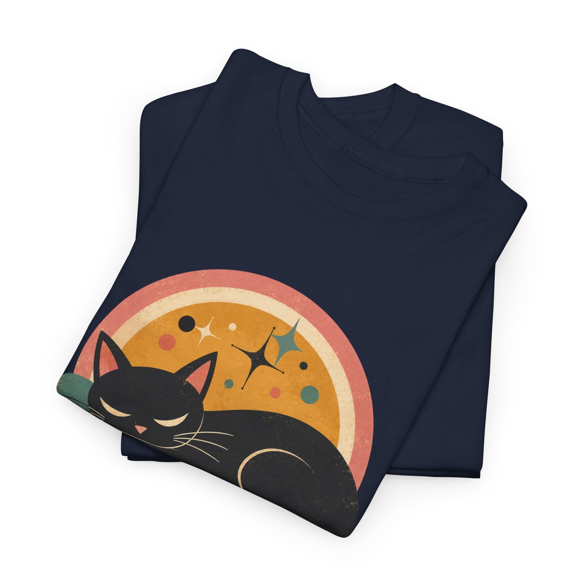 Nap Queen T-Shirt – Cute Sleeping Cat Graphic Tee. Tangentsies Mod Cat t-shirt designs