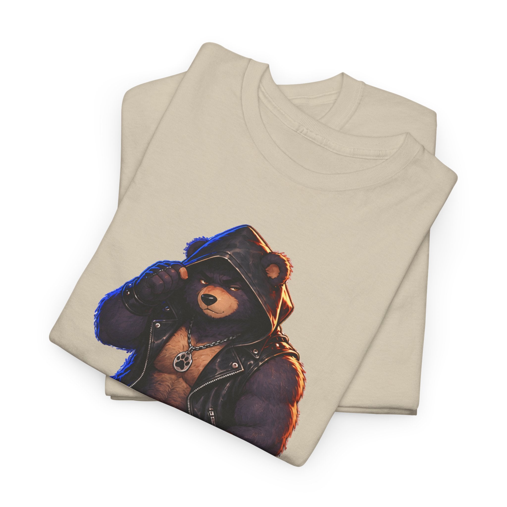 Leather Jacket Bear Graphic Tee — Edgy Urban Streetwear T-Shirt Furry shirt