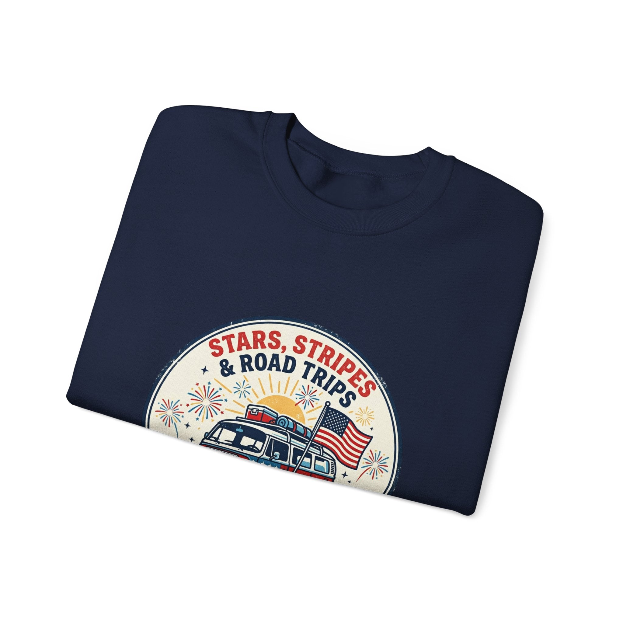 Stars & Stripes Road Trips Sweatshirt | vintage USA, red white blue