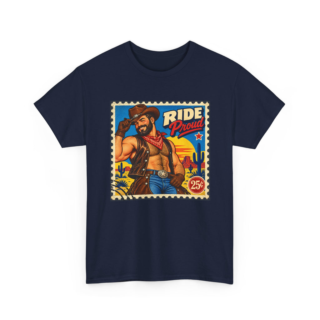 Gay Bear Shirt – Vintage Bear Pride Pin-Up T-Shirt, Retro Postage Stamp Art, LGBTQ Bear Culture Tee.