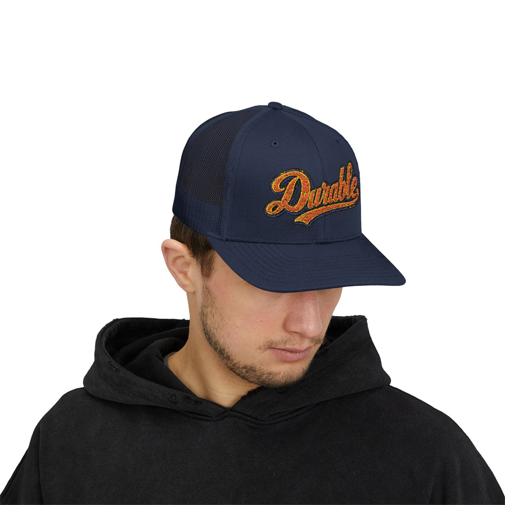 Durable Retro Script Snapback Trucker Cap