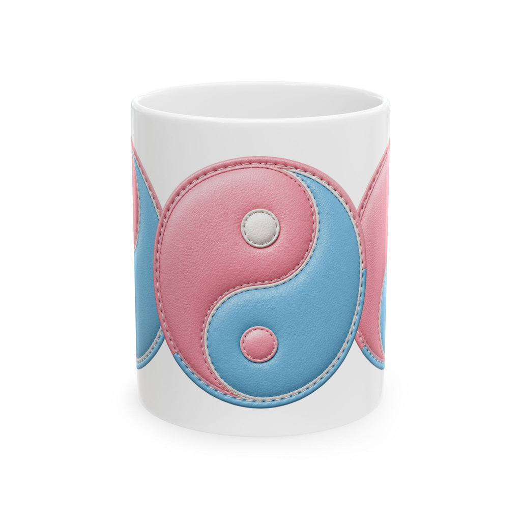 Pastel Yin Yang Ceramic Mug – Pink & Blue Harmony Coffee Cup (11oz/15oz)