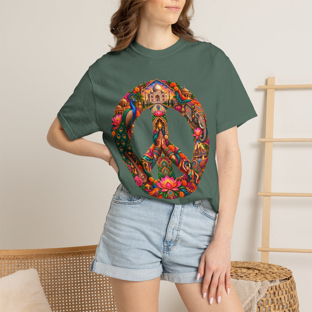 Peace Sign Floral T-Shirt — Colorful Boho Hippie Graphic Tee