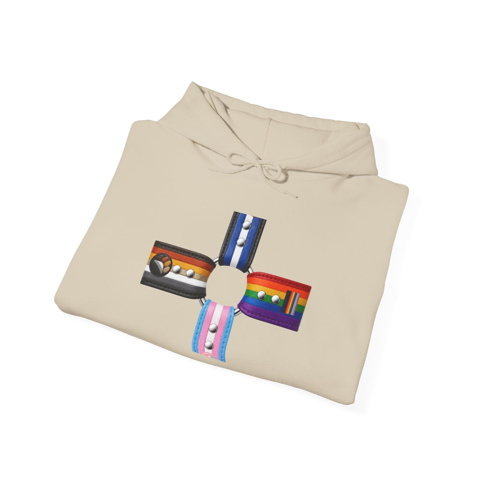 Hoodie — Inclusive Pride Flag Cross Design
