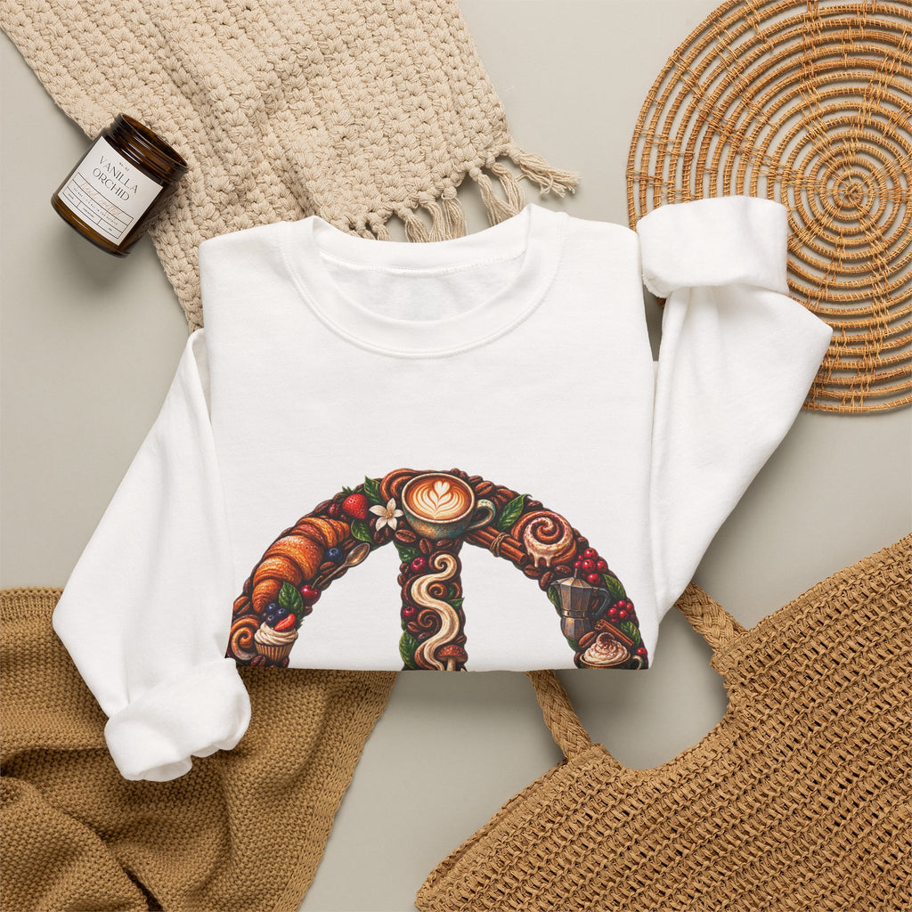 Peace Sign Floral Sweatshirt — Boho Vintage Peace Symbol Crewneck
