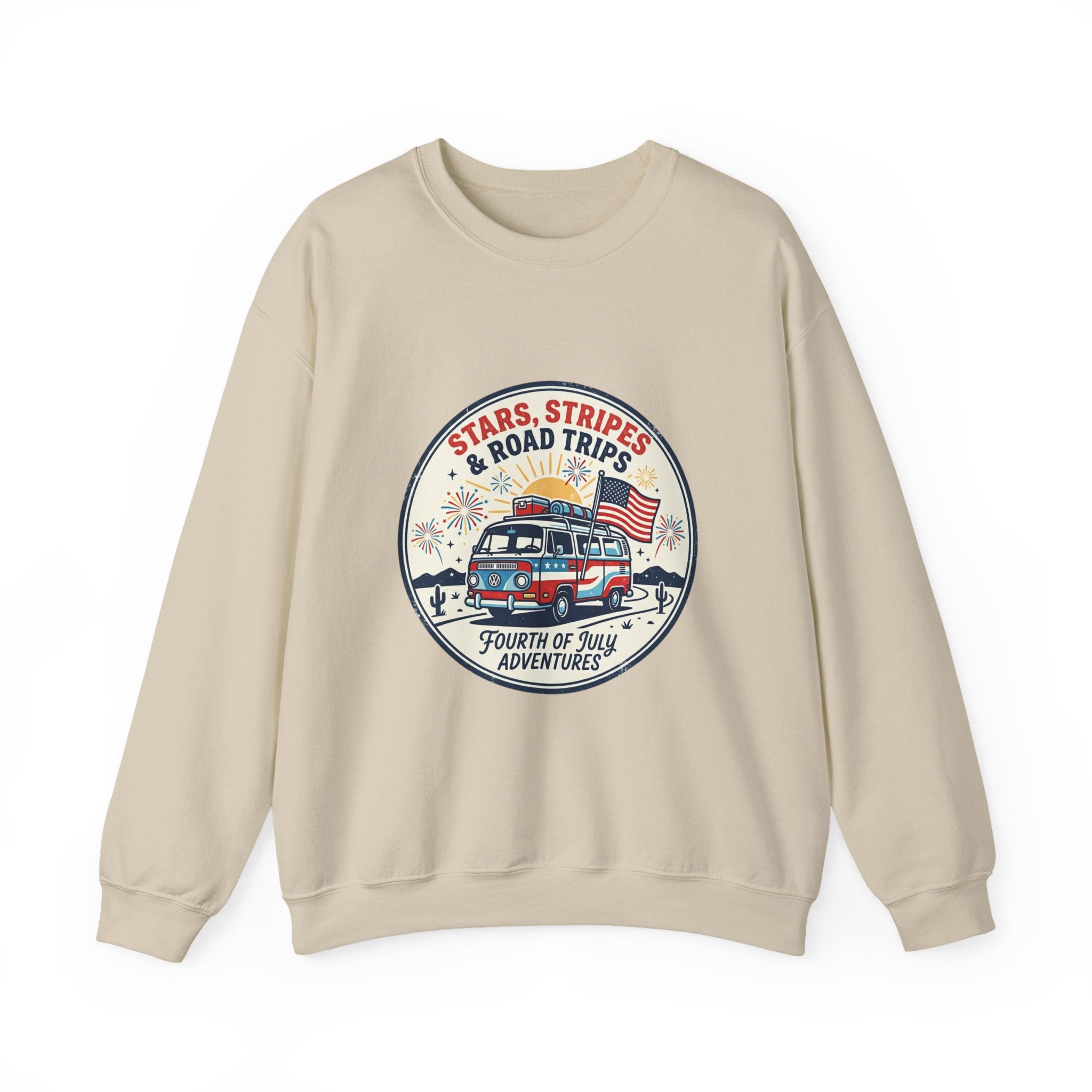 Stars & Stripes Road Trips Sweatshirt | vintage USA, red white blue