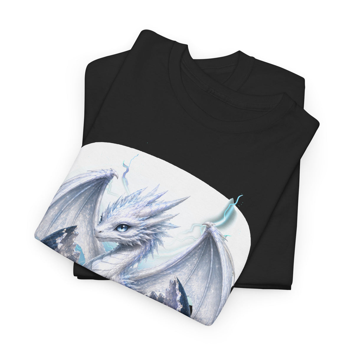 White Ice Dragon T-Shirt — Fantasy Dragon Tee for Fans & Cosplay