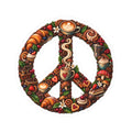 Peace Sign Sticker — Cozy Coffee & Pastry Illustration Vinyl Kiss-Cut Sticker