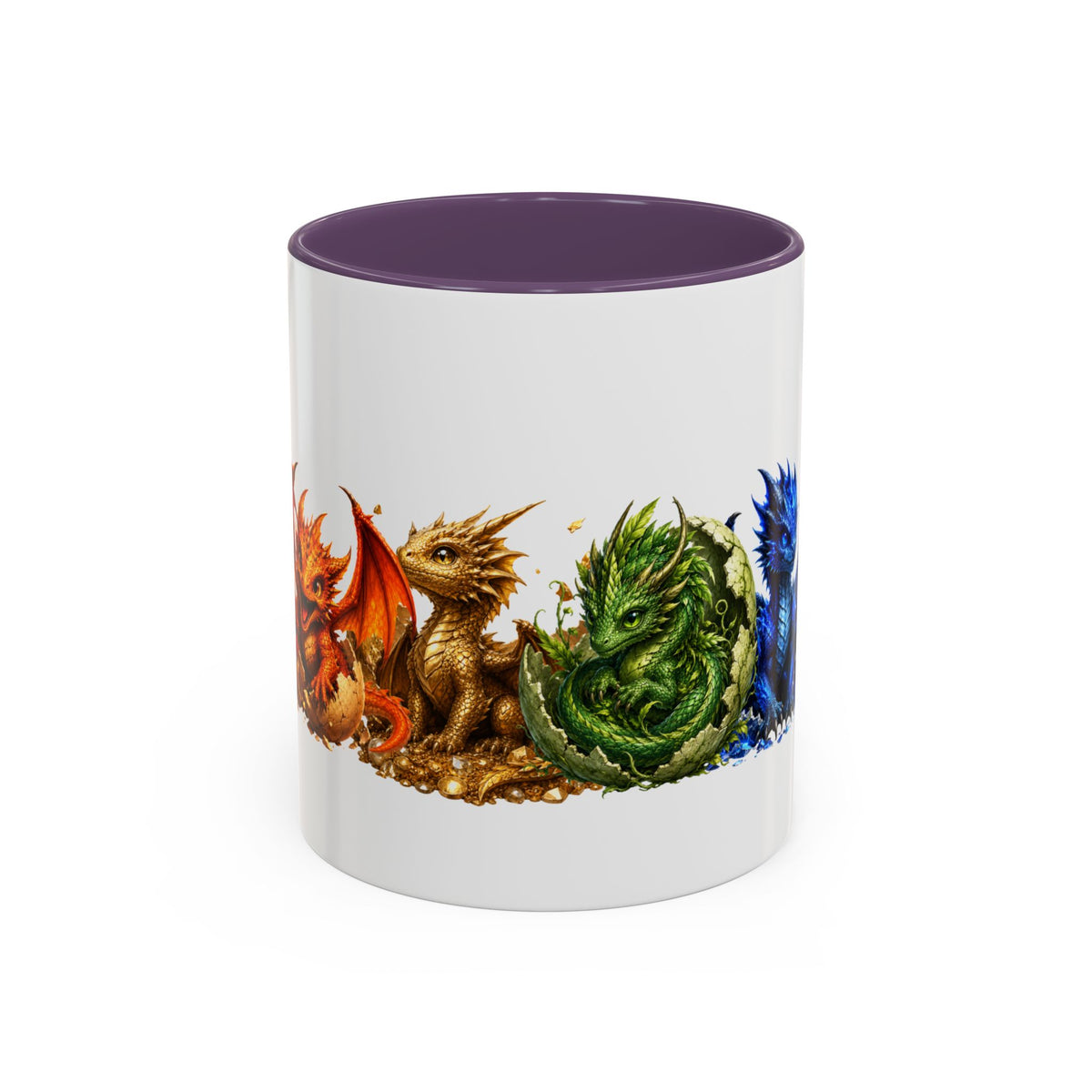 Dragon Element Accent Coffee Mug — Colorful Baby Dragon Lineup (11/15oz)