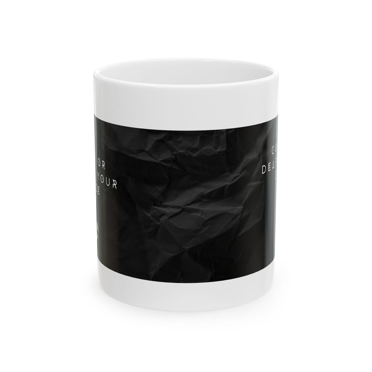 Coffee Ceramic Mug — Minimal Neutral Quote Design (11oz & 15oz)