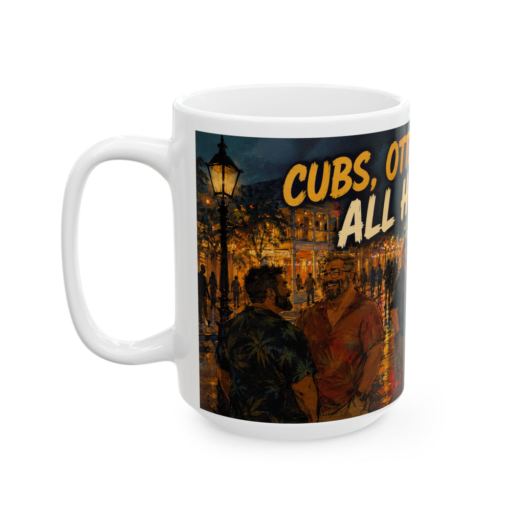 Ceramic Mug — "Bears, Otters, Daddies All Home Here" Family Night Coffee Mug