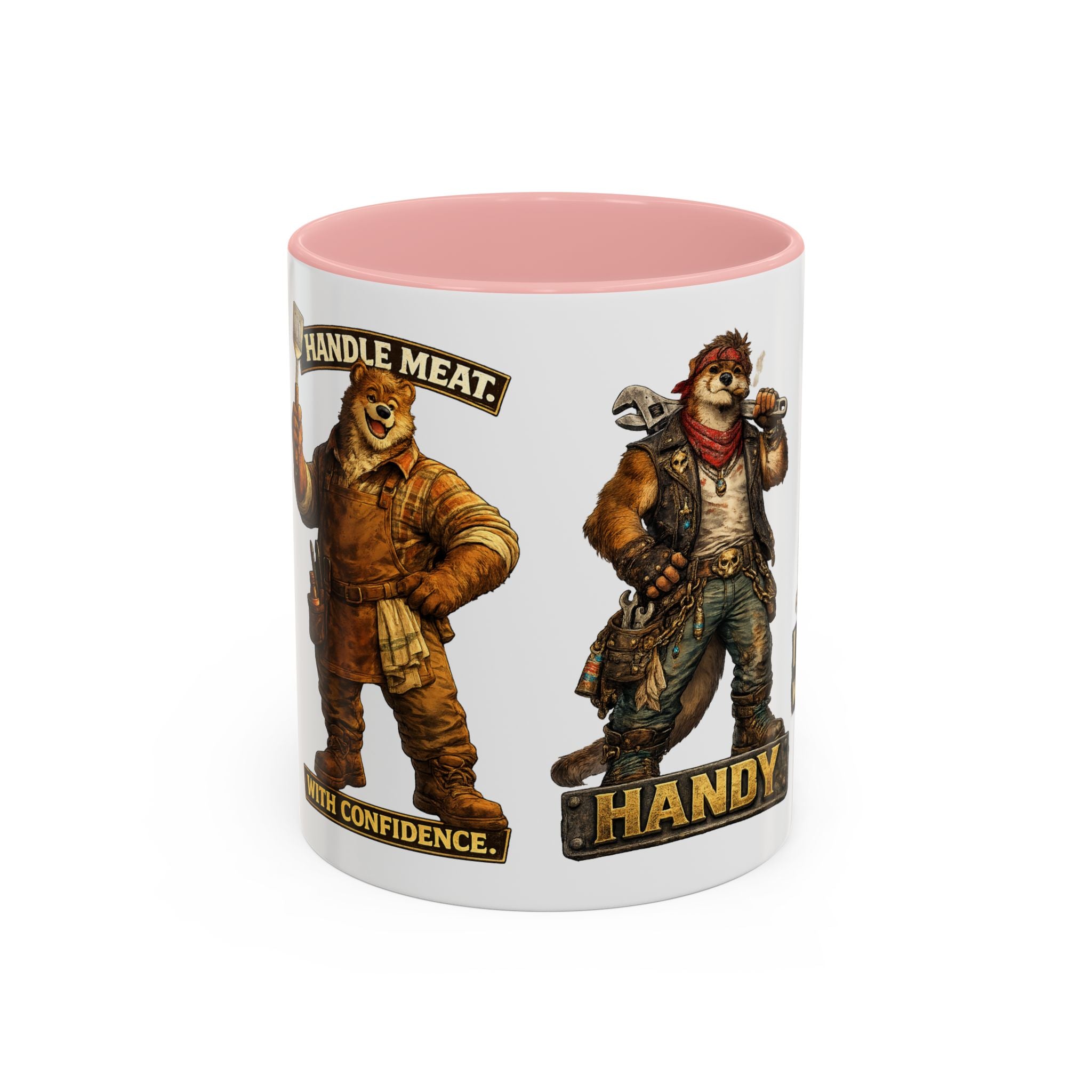 Handy Bear Mechanics Coffee Mug — "I Fix Things, Want a Tune-Up?" Accent Ceramic Mug