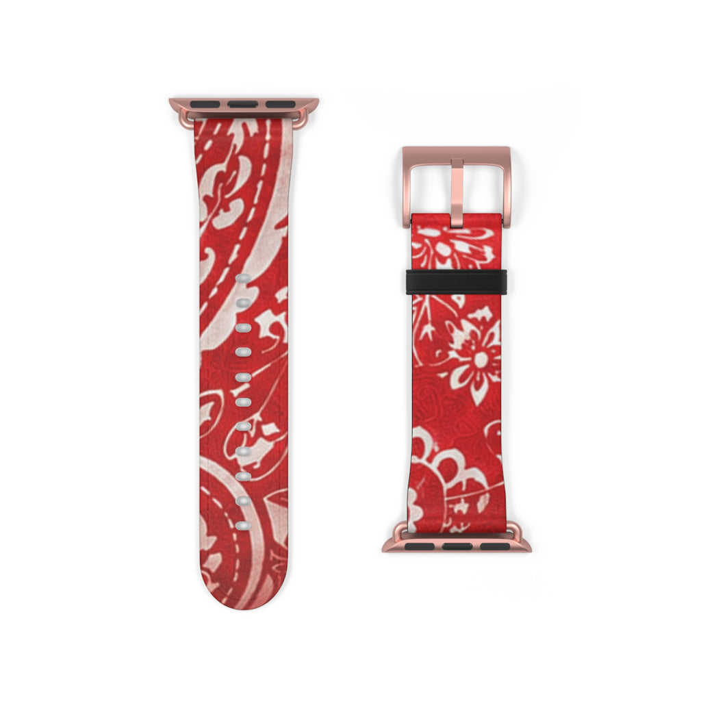 Red Bandana Pattern Watch Band — Hanky Code Style