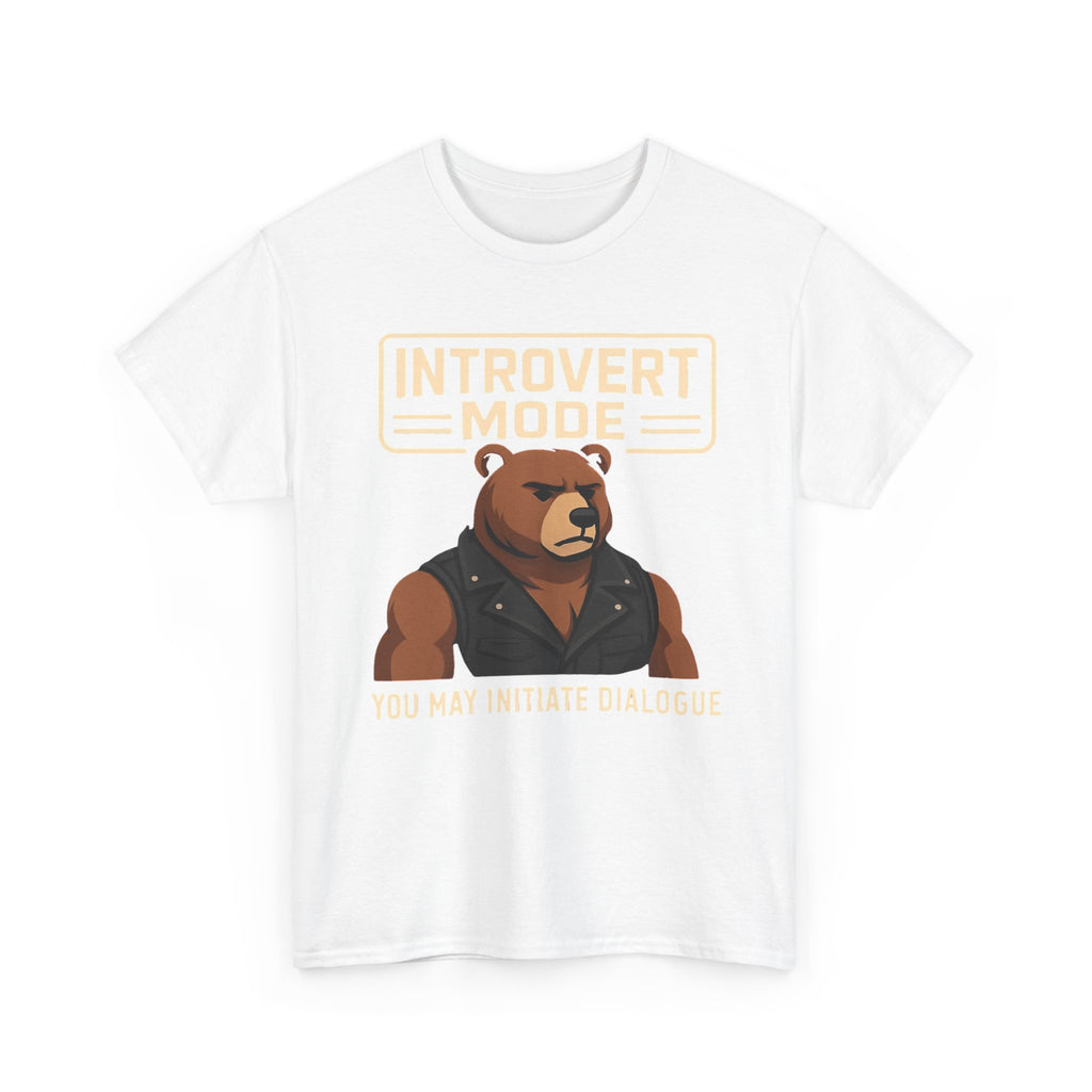 Introvert Bear T-Shirt — 'Please Start the Conversation' Graphic Tee