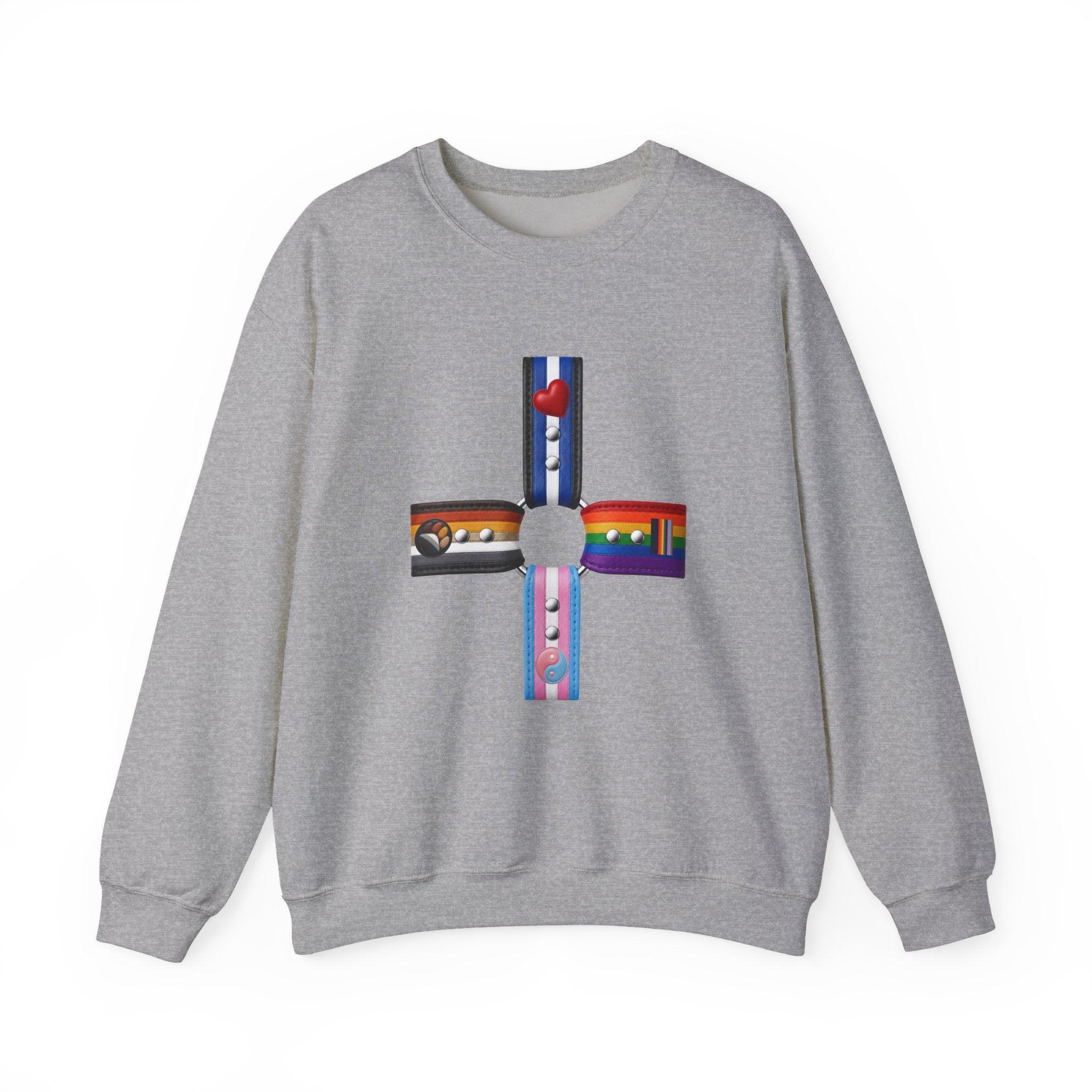 Plus Sign Pride Sweatshirt — LGBTQ+ Flags Graphic Crewneck