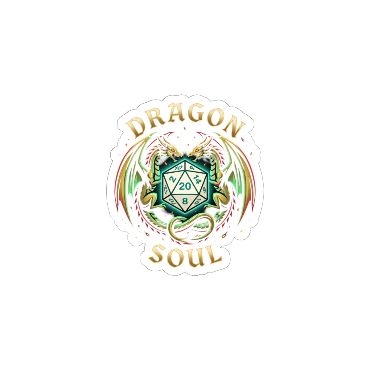 Dragon Soul Sticker | fantasy art, mythical creature, tattoo style