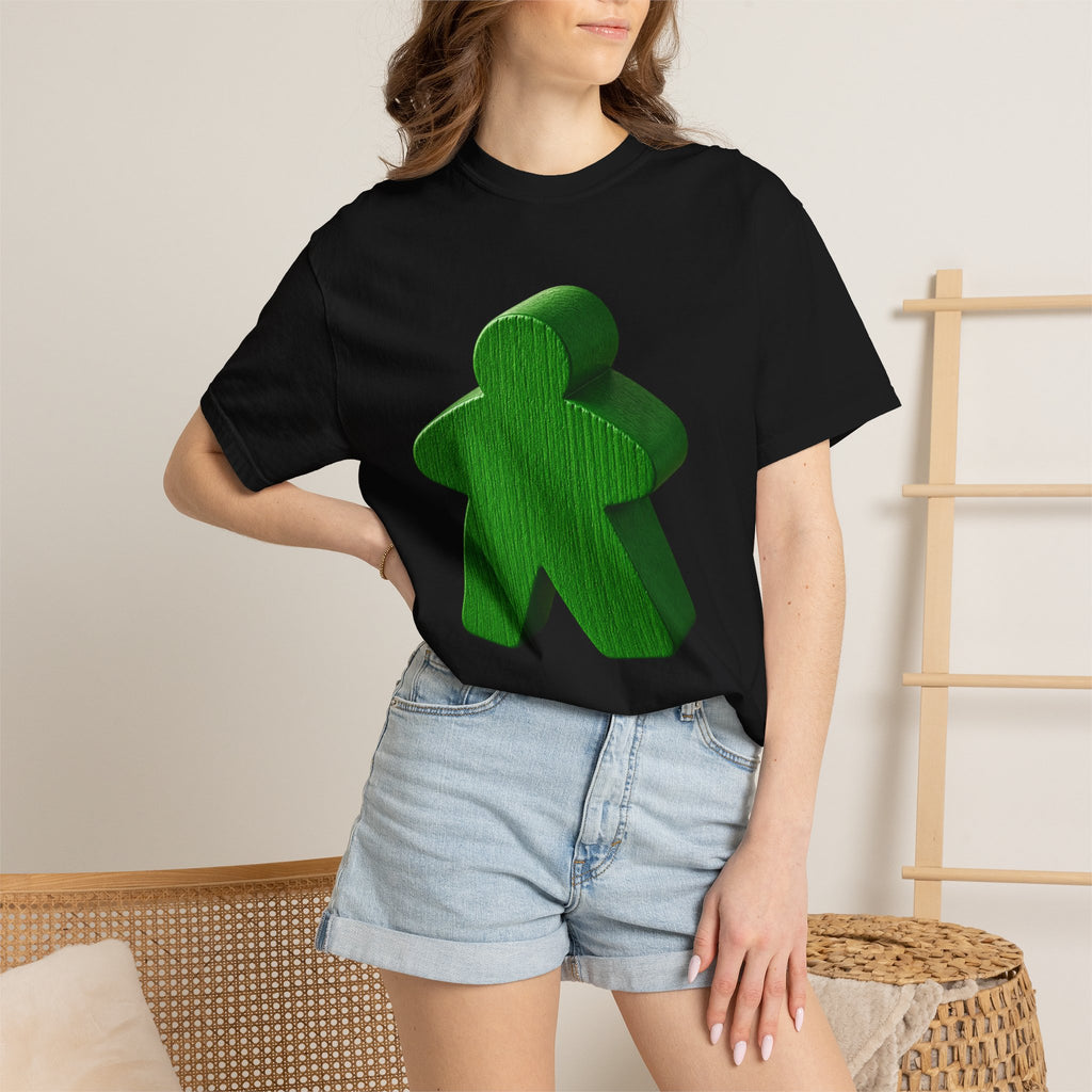 Meeple Graphic T‑Shirt — Green Board Game Gamer Tee