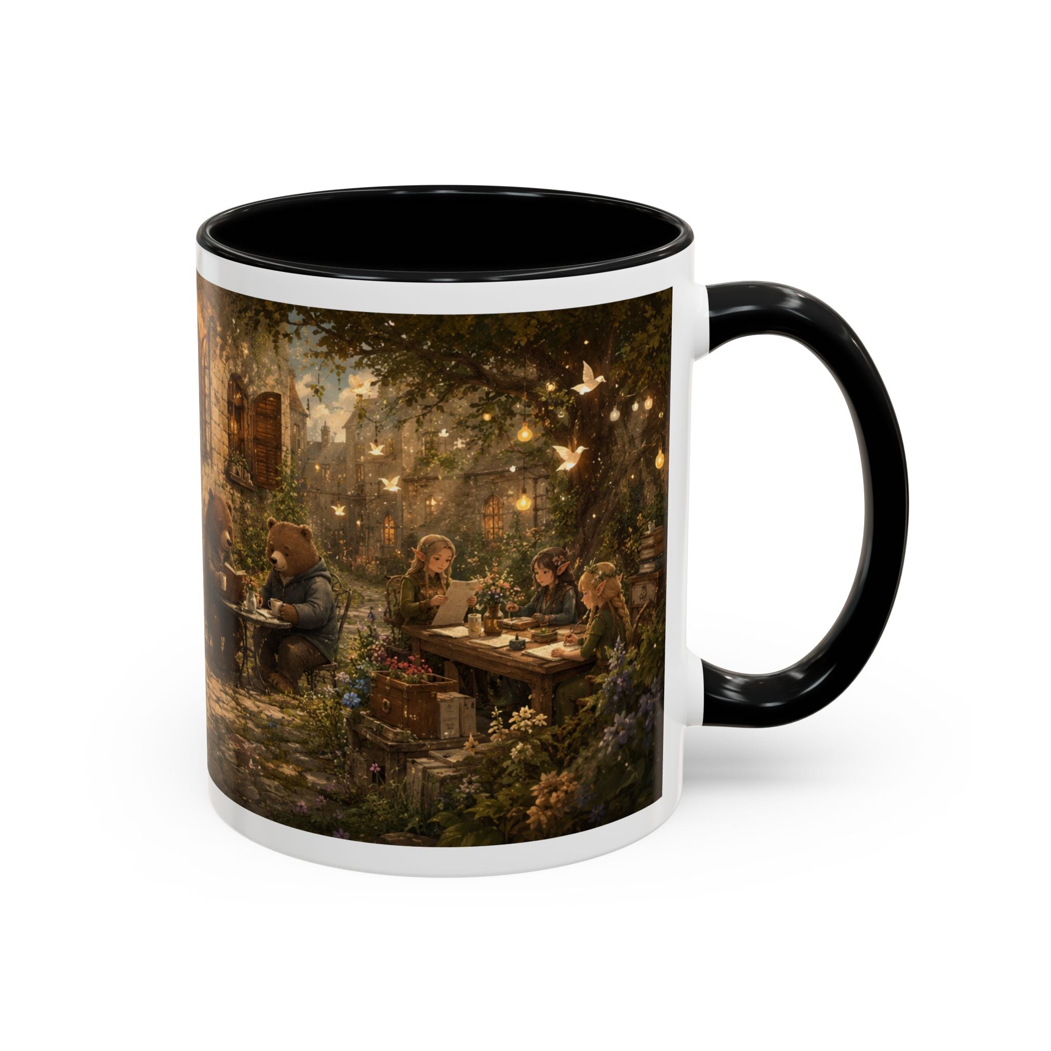 Whimsical Woodland Café Accent Coffee Mug — Cozy Fairy Tale Scene (11/15oz)