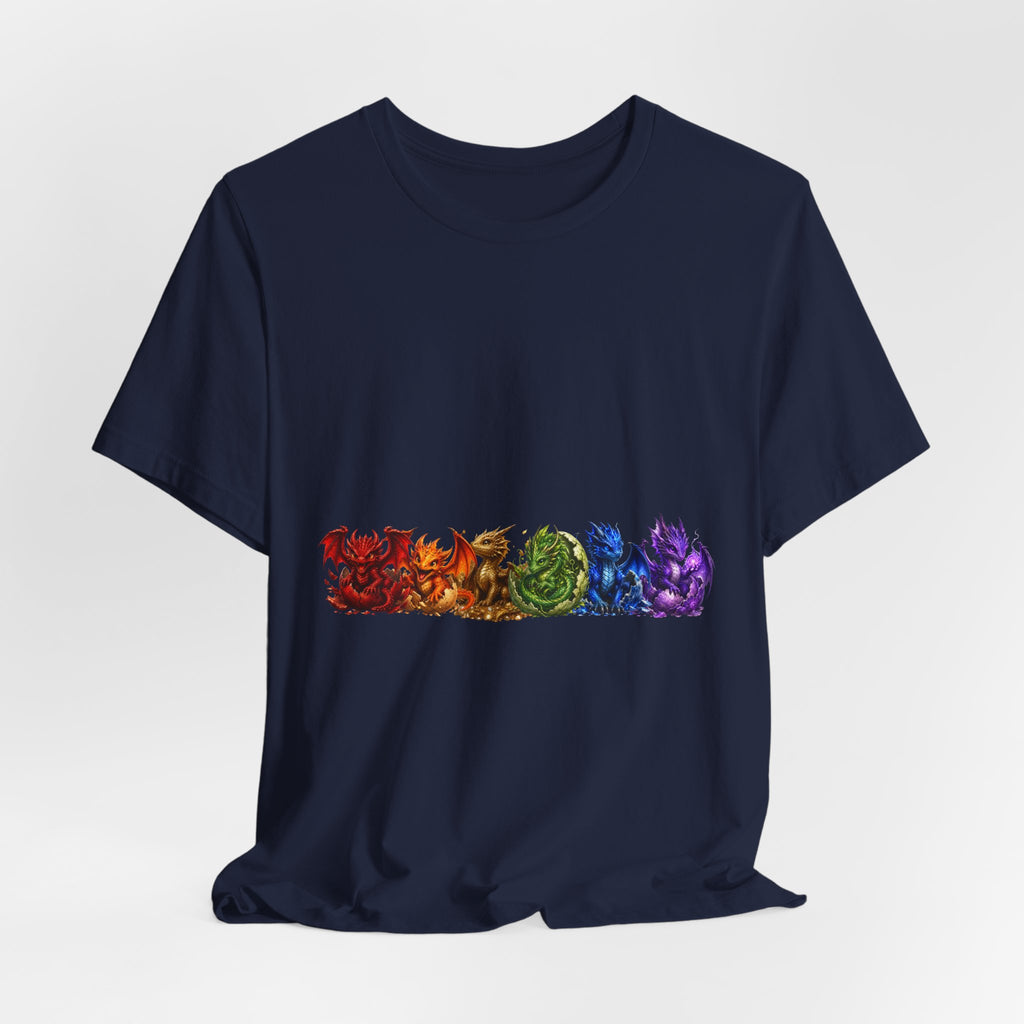 Rainbow Dragon Line Art T-Shirt