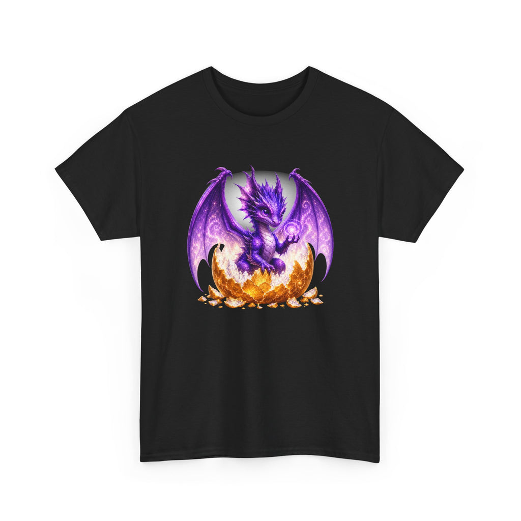 Purple Dragon Hatching Tee — Fantasy Baby Dragon T-Shirt