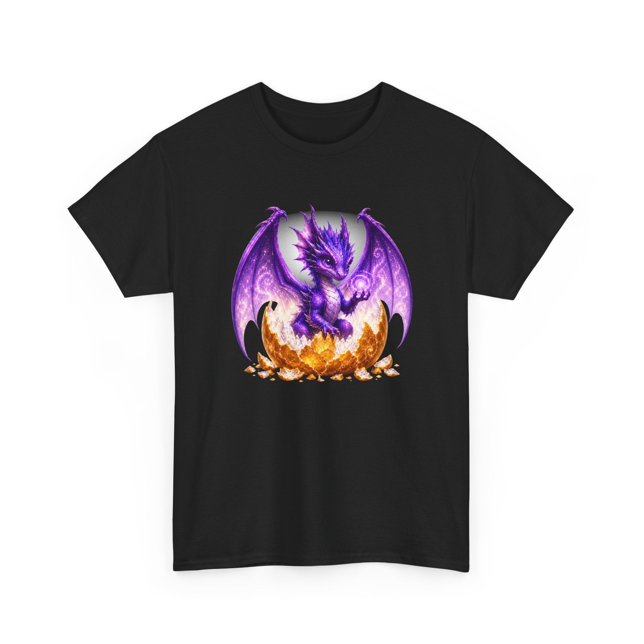 Purple Dragon Hatching Tee — Fantasy Baby Dragon T-Shirt