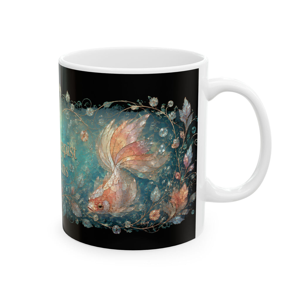 Mug — “My Therapist Has Fins” Mermaid Ceramic Coffee Cup