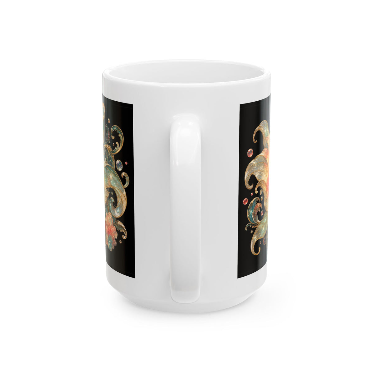 Goldfish Are My Happy Place Ceramic Mug — Floral Aquarium Coffee Cup (11oz/15oz)