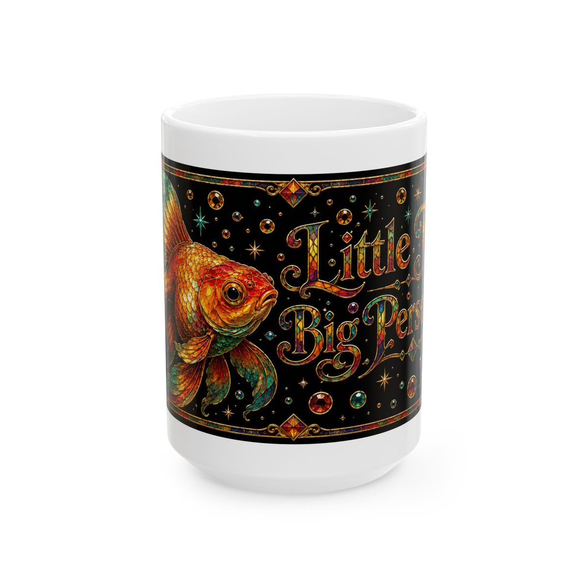 Little Big Personality Goldfish Mug — Colorful Ceramic Coffee Cup (11oz/15oz)