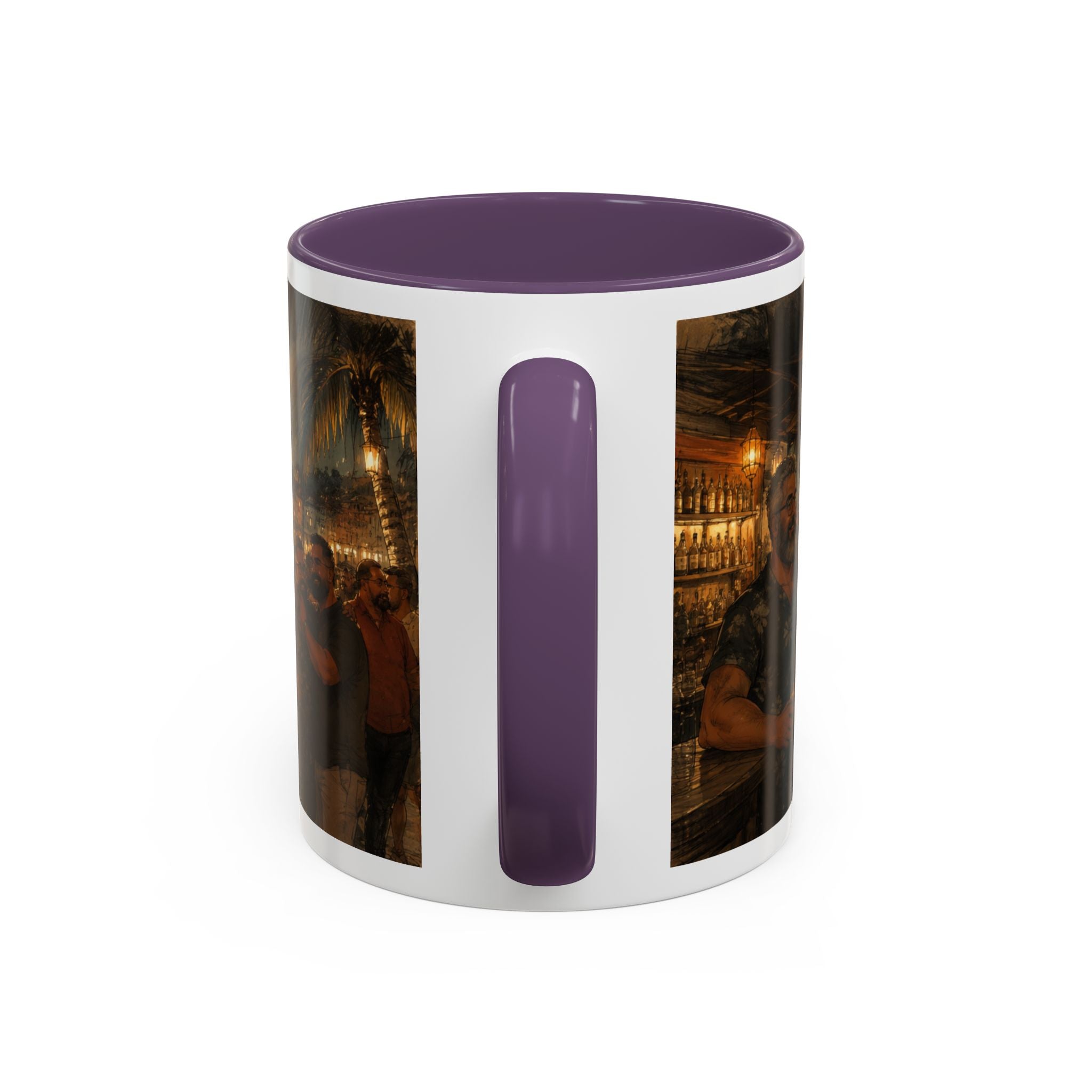 Tropical Night Market Coffee Mug — Moonlit Street Scene Accent Mug (11/15oz) This is a Bear community Bear event coffee Mug.