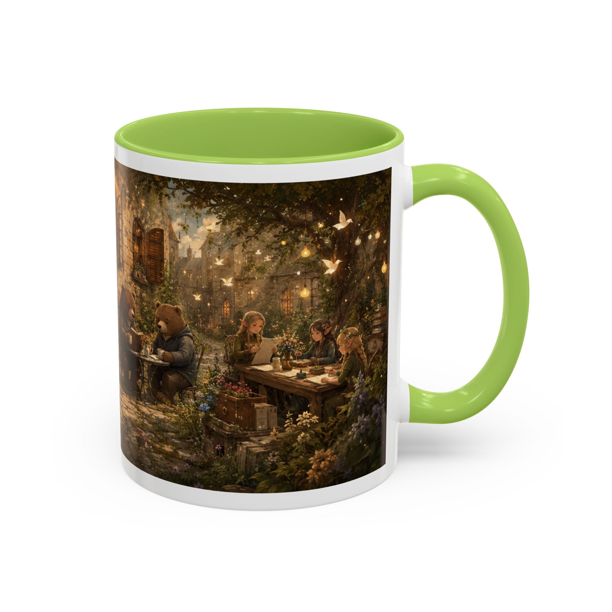 Whimsical Woodland Café Accent Coffee Mug — Cozy Fairy Tale Scene (11/15oz)