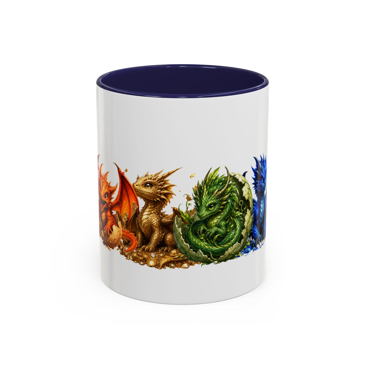 Dragon Element Accent Coffee Mug — Colorful Baby Dragon Lineup (11/15oz)