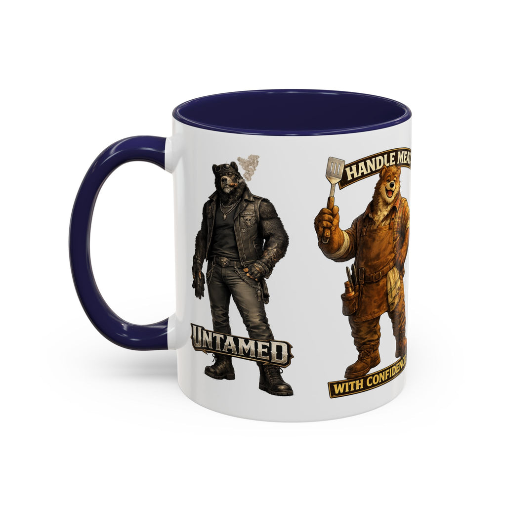 Handy Bear Mechanics Coffee Mug — "I Fix Things, Want a Tune-Up?" Accent Ceramic Mug