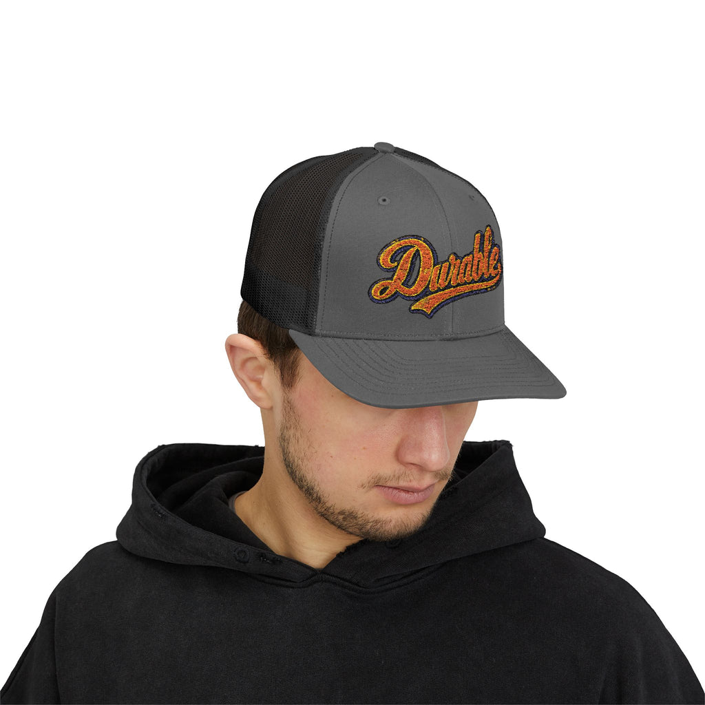 Durable Retro Script Snapback Trucker Cap