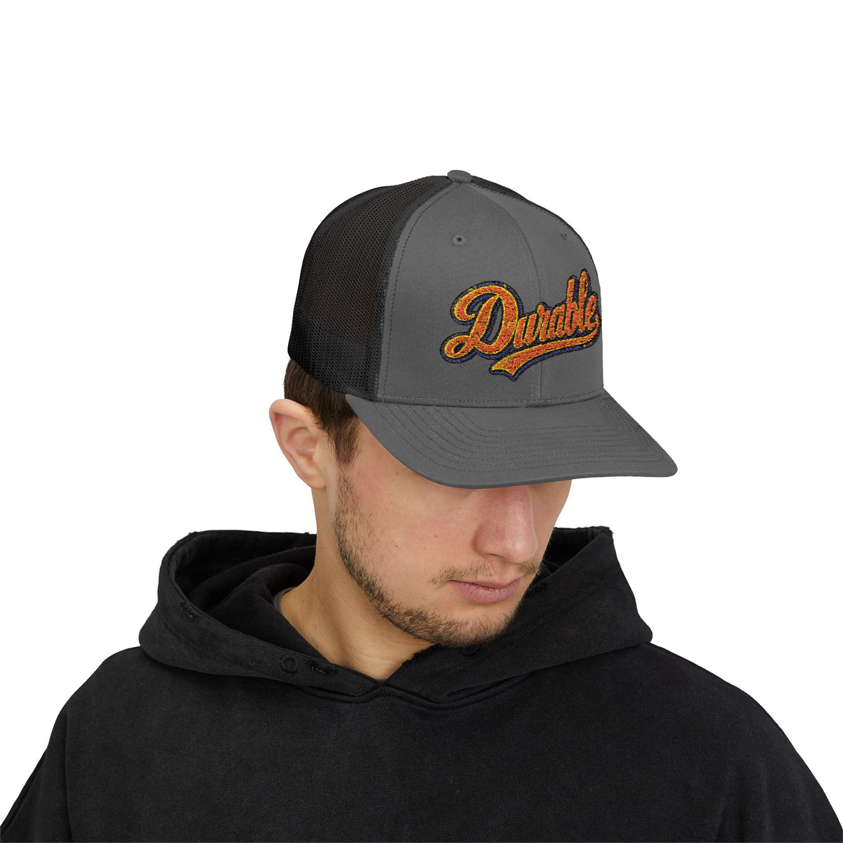 Durable Retro Script Snapback Trucker Cap