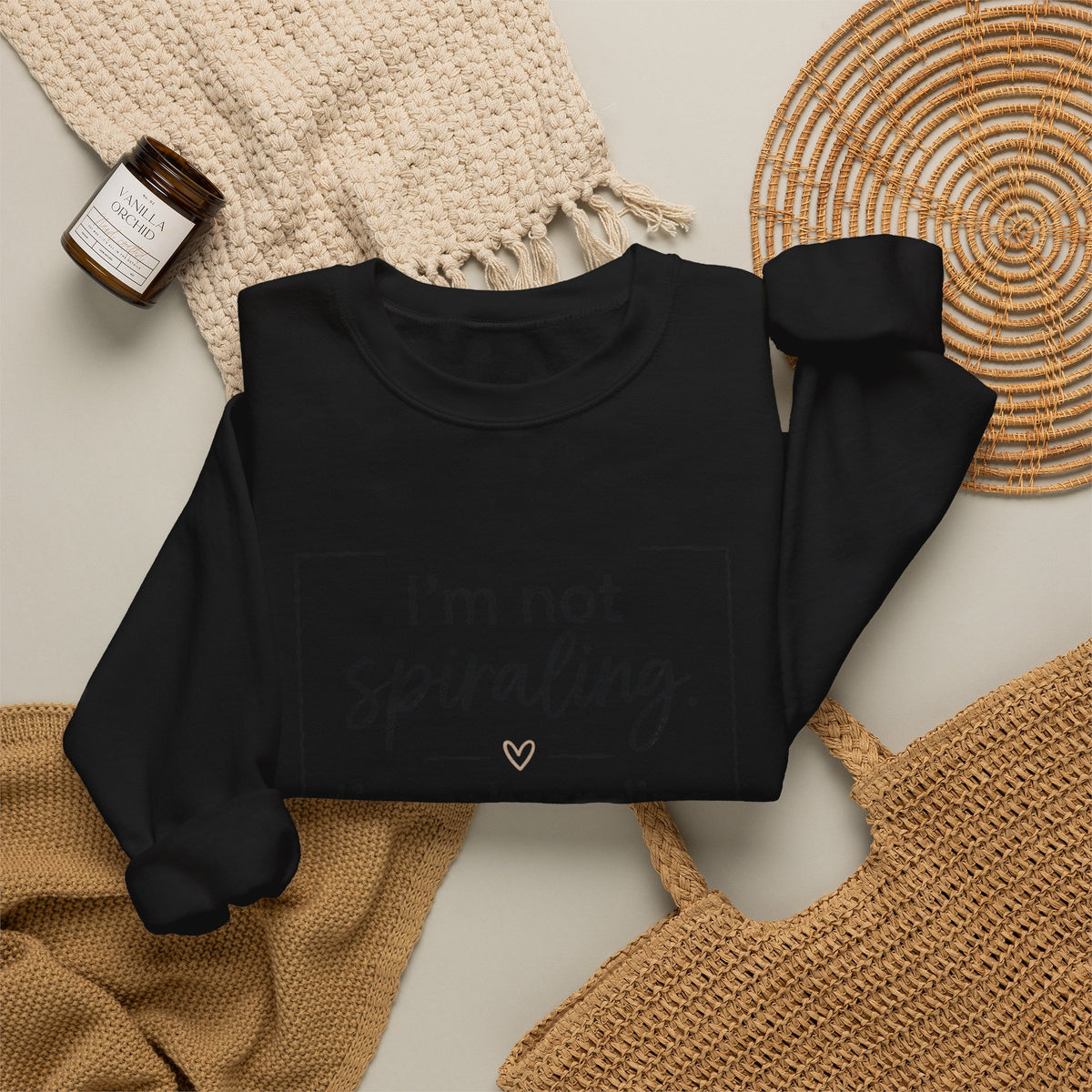 Crewneck Sweatshirt — "I’m Not Spiraling, I’m Rebranding the Collapse" Funny Mental Health Quote
