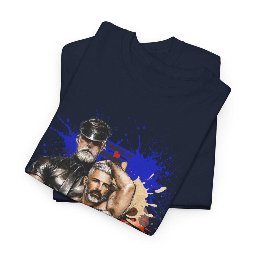Leather Daddy Pride T-Shirt — Rainbow Gay Brotherhood Illustration Tee