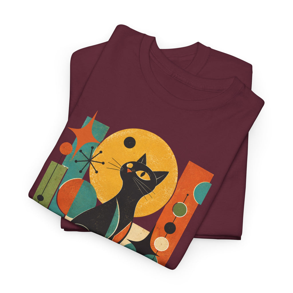 Paws and Reflect Cat T-Shirt. Mod Tangentsies Cat. Mood cat T-shirt