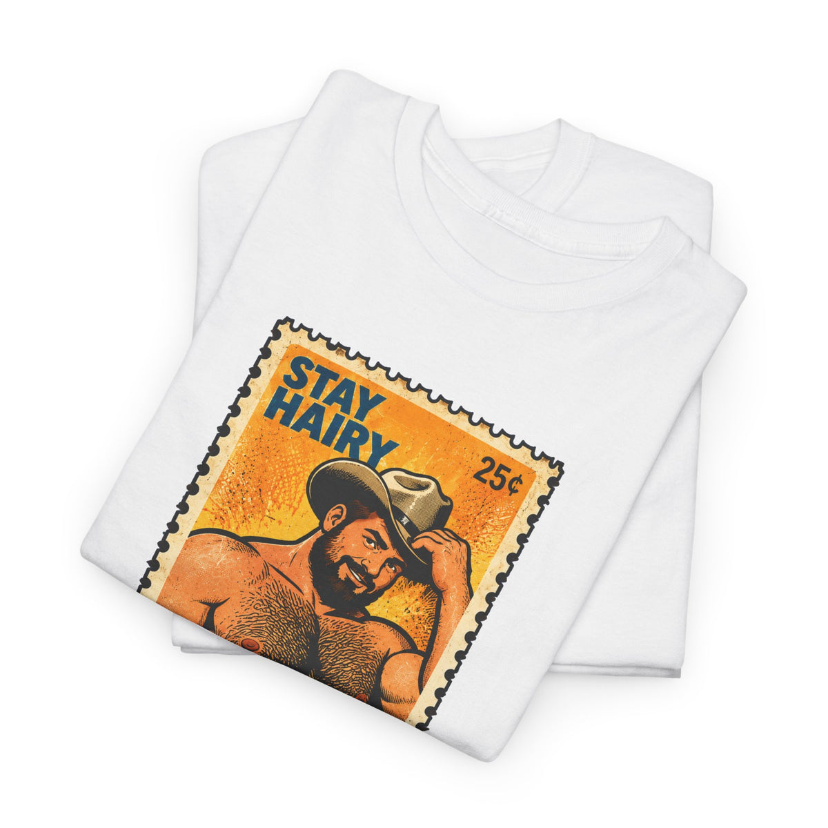 Gay Bear Shirt – Vintage Bear Pride Pin-Up T-Shirt, Retro Postage Stamp Art, LGBTQ Bear Culture Tee, Fur Ever