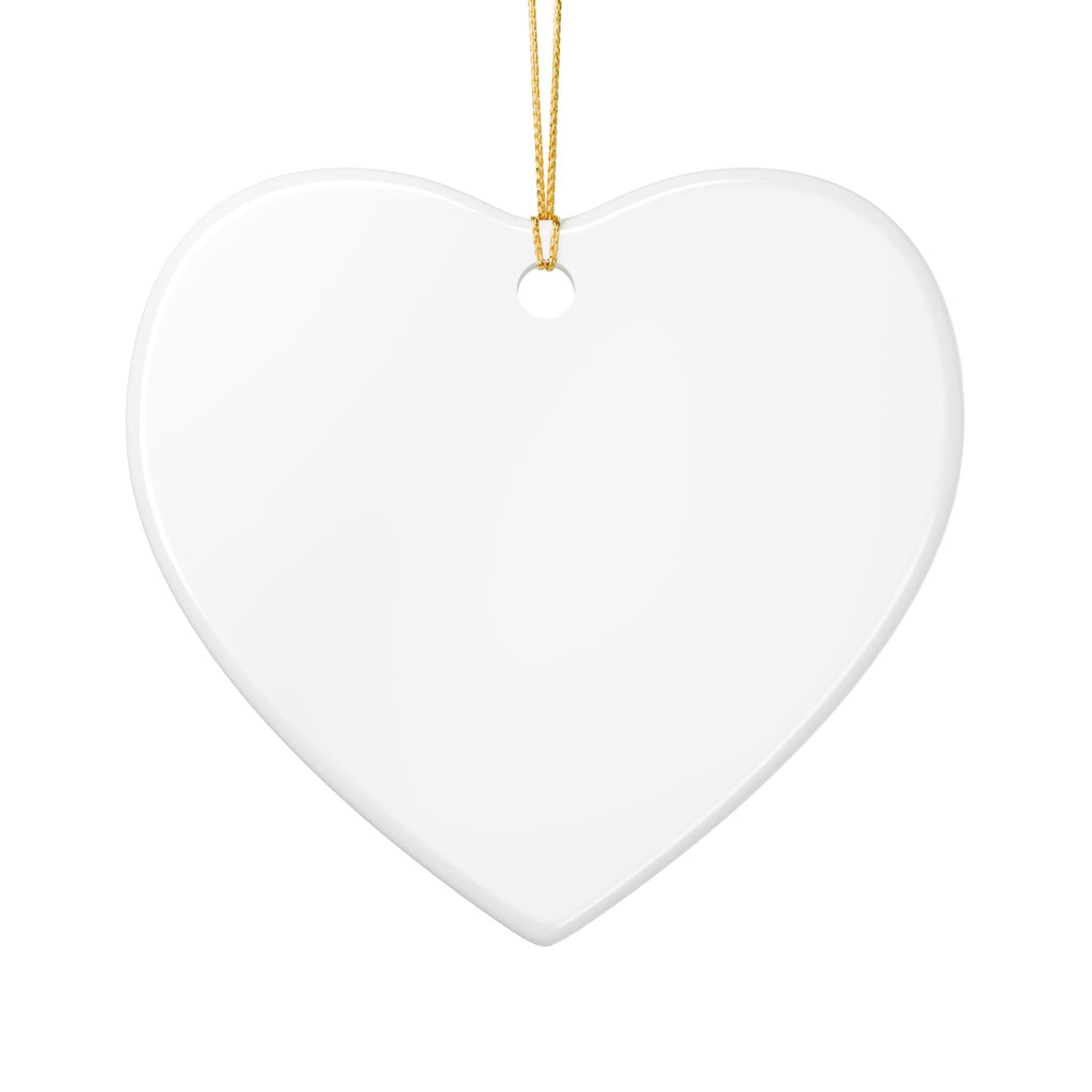 Biker Bear Heart Ornament — Cute Motorcycle Teddy Ceramic Decoration