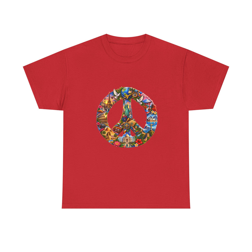 Peace Sign Graphic Tee — Colorful Psychedelic Peace Symbol T-Shirt. World Peace shirt