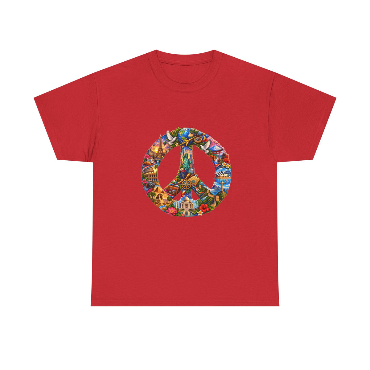 Peace Sign Graphic Tee — Colorful Psychedelic Peace Symbol T-Shirt. World Peace shirt