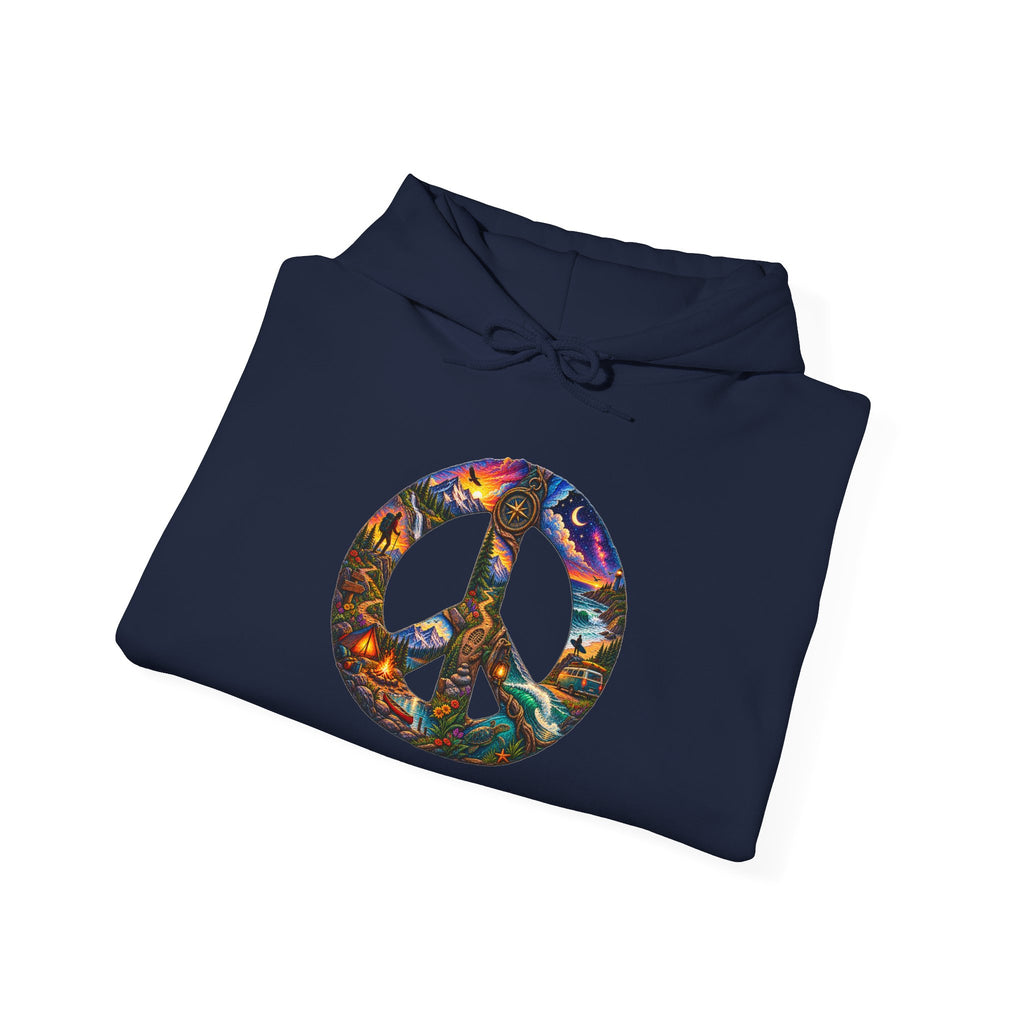 Peace Sign Hoodie — Colorful Floral Psychedelic Peace Symbol Sweatshirt